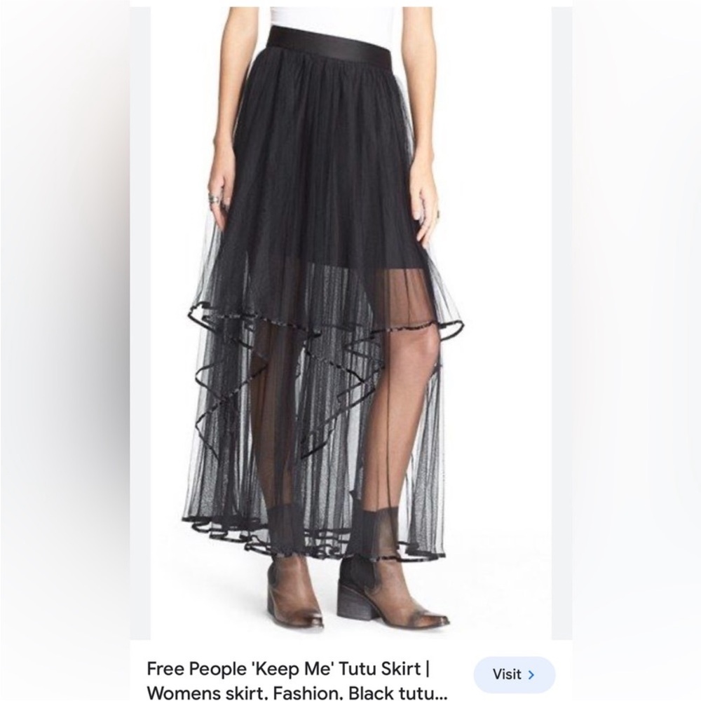 Free People Keep Me Tutu Maxi in Shell Sheer Tulle Skirt - Picture 2 of 15